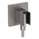 hansgrohe Raccord mural Fixfit E angle, avec support de douche, chrome noir brossé-1