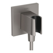 hansgrohe Raccord mural Fixfit E angle, avec support de douche, chrome noir brossé