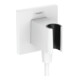 hansgrohe Raccord mural Fixfit E carré, avec support de douche, blanc mat-1