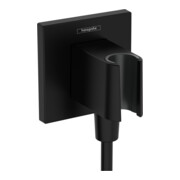 hansgrohe Raccord mural Fixfit E carré, avec support de douche, noir mat