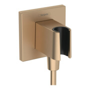 hansgrohe Raccord mural Fixfit E carré, avec support de douchette, bronze brossé
