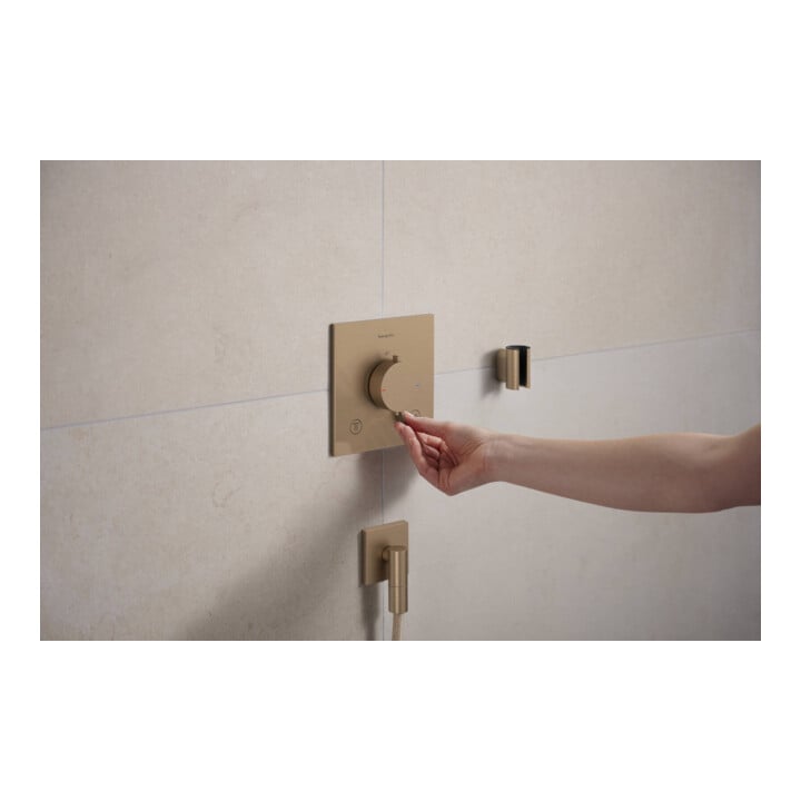 hansgrohe Raccord mural Fixfit Fine avec clapet anti-retour, E, angle, bronze brossé