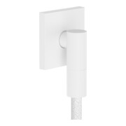 hansgrohe Raccord mural Fixfit Fine avec clapet anti-retour, E, carré, blanc mat-1