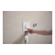 hansgrohe Raccord mural Fixfit Fine avec clapet anti-retour, E, carré, blanc mat