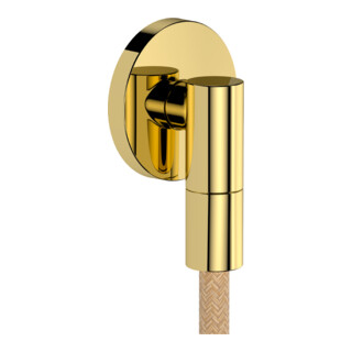 hansgrohe Raccord mural Fixfit Fine avec clapet anti-retour, S, rond, or poli
