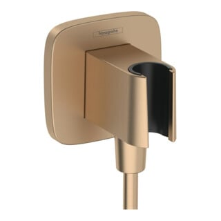 hansgrohe Raccord mural Fixfit Q softsqua, avec support de douche, bronze brossé