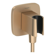 hansgrohe Raccord mural Fixfit Q softsqua, avec support de douche, bronze brossé