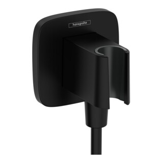hansgrohe Raccord mural Fixfit Q softsqua, avec support de douche, noir mat