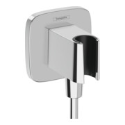 hansgrohe Raccord mural Fixfit Q softsquare, avec support de douche, chrome