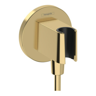 hansgrohe Raccord mural Fixfit S rd, avec support de douche, optique or poli