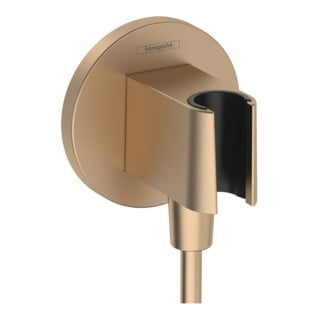 hansgrohe Raccord mural Fixfit S rond, avec support de douche, bronze brossé