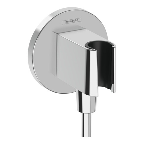 hansgrohe Raccord mural Fixfit S rond, avec support de douche, chrome
