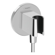 hansgrohe Raccord mural Fixfit S rond, avec support de douche, chrome