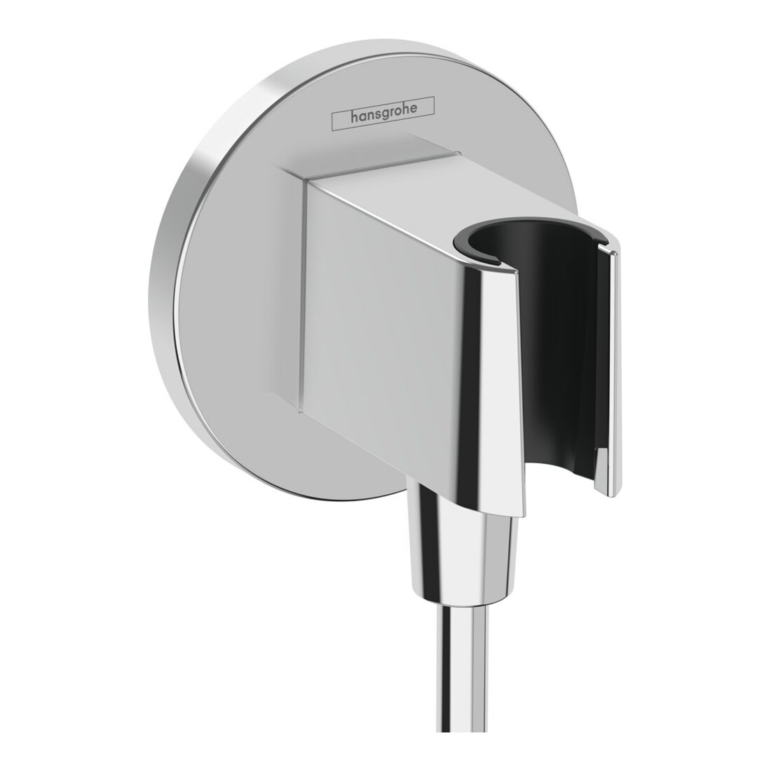 hansgrohe Raccord mural Fixfit S rond, avec support de douche, chrome