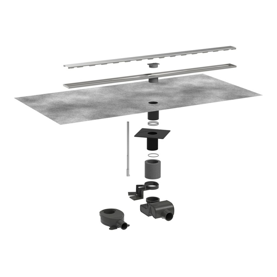 hansgrohe RainDrain Allround 1000 mm, caniveau de douche, set complet, acier inoxydable brossé
