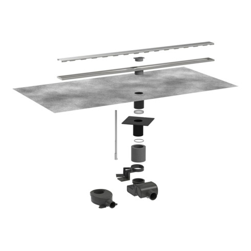 hansgrohe RainDrain Allround Caniveau de douche 700 mm, kit complet, acier inoxydable brossé