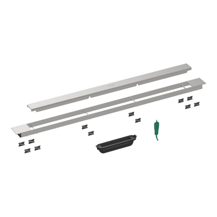 hansgrohe RainDrain Match + Caniveau de douche 1000 mm, blanc mat, kit complet