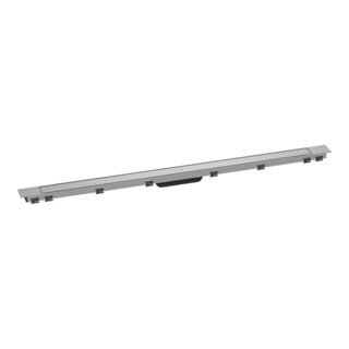 hansgrohe RainDrain Match + Caniveau de douche 1200 mm, acier inoxydable brossé, kit complet