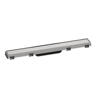 hansgrohe RainDrain Match Caniveau de douche 600 mm, acier inoxydable brossé, kit complet
