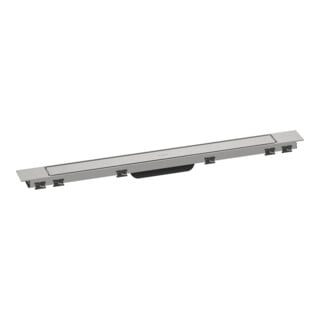 hansgrohe RainDrain Match + Caniveau de douche 800 mm, acier inoxydable brossé, kit complet