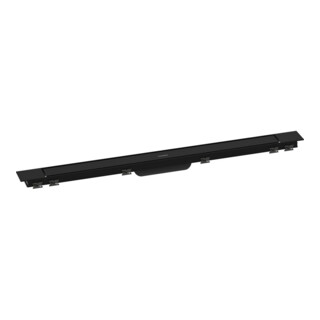 hansgrohe RainDrain Match + Siphon de douche 900 mm, noir mat, kit complet