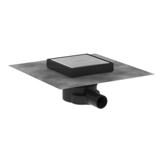 hansgrohe RainDrain Point Système de vidange au sol complet, 150x150mm, finition acier inoxydable