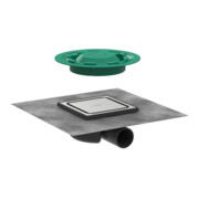 hansgrohe RainDrain Spot Boden-Punktab Komplettset, 150x150mm, Edelstahl