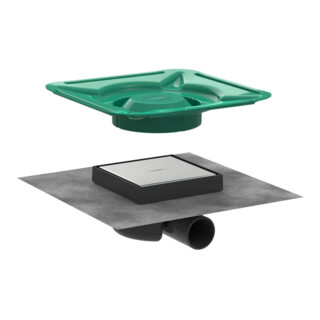 hansgrohe RainDrain Spot Boden-Punktab Set, 150x150mm, rücks. beflies., ES