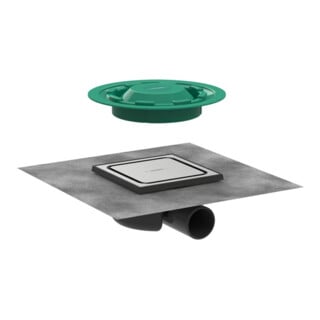 hansgrohe RainDrain Spot Ensemble complet point de sol, 150x150mm, acier inoxydable