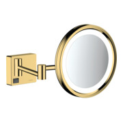 hansgrohe Rasierspiegel AddStoris m LED, Wandmontage, polished gold optic