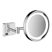 hansgrohe Rasierspiegel AddStoris mit LED, Wandmontage, chrom