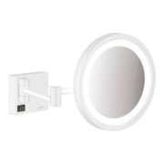 hansgrohe Rasierspiegel AddStoris mit LED, Wandmontage, mattweiß