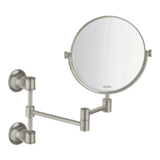 hansgrohe Rasierspiegel Axor Montreux schw, neigbar, Wandmont., Edelstahl-Optik