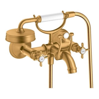 hansgrohe Robinet de cuisine à deux poignées Axor Montreux AP, H 224 mm, avec poignées croisées, optique or brossé