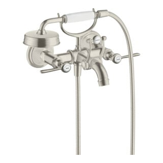 hansgrohe Robinet de cuisine à deux poignées Axor Montreux AP, L 224 mm, levier, aspect acier inoxydable
