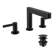 hansgrohe Robinet de lavabo 3 trous 110 Finoris m avec vidage push-open, noir mat-3