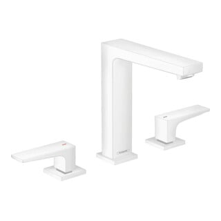 hansgrohe Robinet de lavabo 3 trous 160 Metropol m HG, vidage poussoir, bec 152 mm, blanc mat