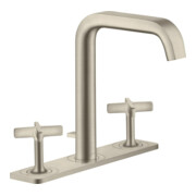 hansgrohe Robinet de lavabo 3 trous 170 Axor Citterio E A 165mm, avec tirette, chromé, brossé nickel