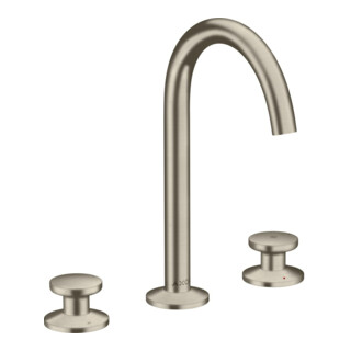 hansgrohe Robinet de lavabo 3 trous Sel. 170 Axor One A 140 mm, avec vidage poussoir, nickel brossé