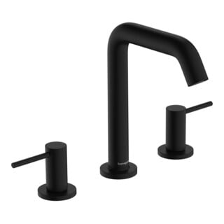 hansgrohe Robinet de lavabo 3 trous Tecturis S avec vidage Push-Open, noir mat