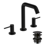 hansgrohe Robinet de lavabo 3 trous Tecturis S avec vidage Push-Open, noir mat-3