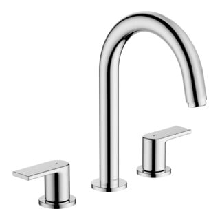 hansgrohe Robinet de lavabo 3 trous Vernis Shape avec garniture de vidage à tirette, chrome
