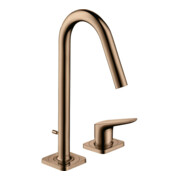 hansgrohe Robinet lavabo 2 trous 160 Axor Citterio M A 135mm, avec tirette, poli or rouge