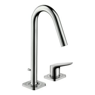 hansgrohe Robinet lavabo 2 trous 160 Axor Citterio M A 135mm, tirette, aspect acier inoxydable