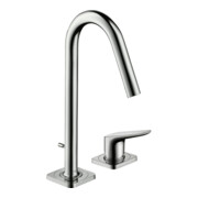 hansgrohe Robinet lavabo 2 trous 160 Axor Citterio M A 135mm, tirette, aspect acier inoxydable