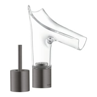 hansgrohe Robinet lavabo 2 trous Axor Starck V 110 avec garniture de vidage, chrome noir brossé
