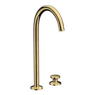 hansgrohe Robinet lavabo 2 trous Sel. 260 Axor One A 165 mm, avec vidage poussoir, optique or poli