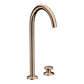 hansgrohe Robinet lavabo 2 trous Sel. 260 Axor One A 165mm, avec vidage poussoir, poli or rouge