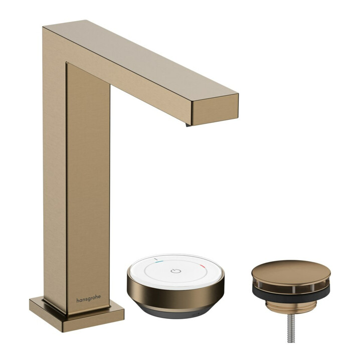 hansgrohe Robinet lavabo 2 trous Tecturis E avec garniture, CoolStart, bronze brossé