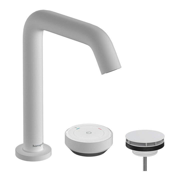 hansgrohe Robinet lavabo 2 trous Tecturis S avec vidage, CoolStart, blanc mat